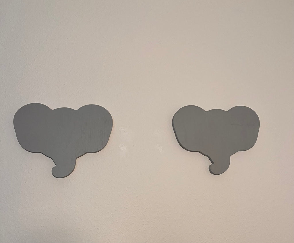 Elefant dyrehoved i træ – vægdekoration til børneværelset